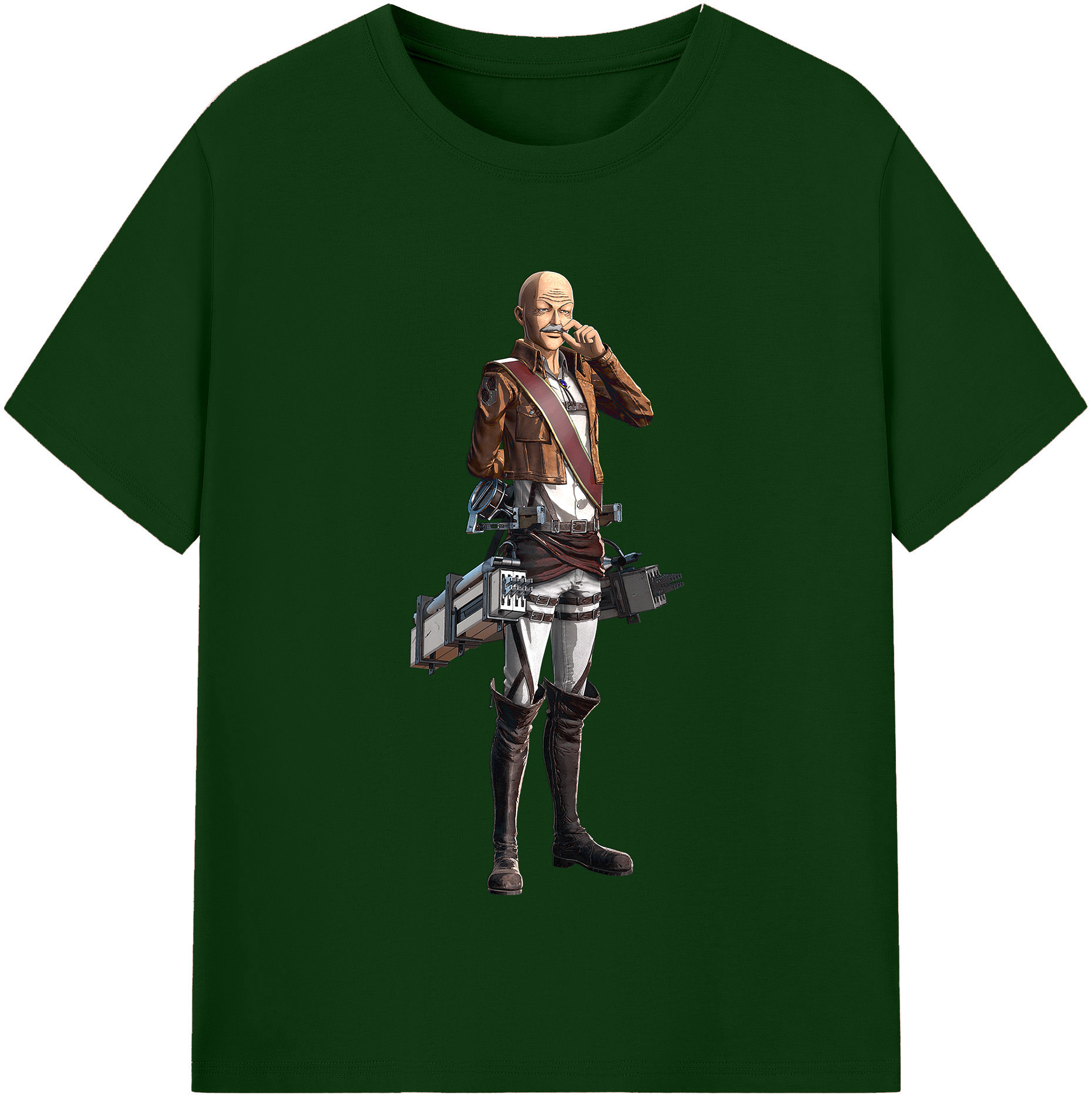 （画像用） 進撃の巨人 ドット·ピクシス Attack on Titan Dot Pixis 綿100％半袖Tシャツ（フロントプリント）